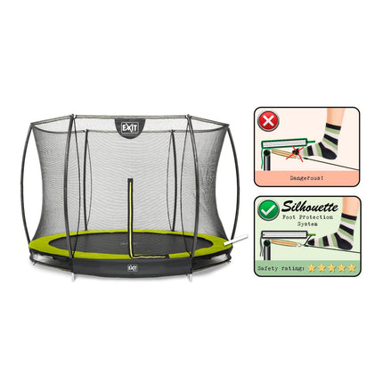 EXIT Silhouette inground trampoline ø244cm met veiligheidsnet - groen - Doika BV - Trampoline - EXIT Toys - 8719743250550 - 12.95.08.40