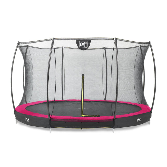 EXIT Silhouette inground trampoline ø366cm met veiligheidsnet - roze - Doika BV - Trampoline - EXIT Toys - 8719743250642 - 12.95.12.60