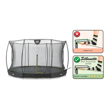 EXIT Silhouette inground trampoline ø366cm met veiligheidsnet - zwart - Doika BV - Trampoline - EXIT Toys - 8717703020403 - 12.95.12.00