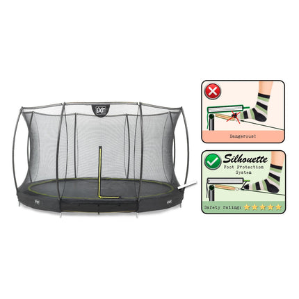 EXIT Silhouette inground trampoline ø427cm met veiligheidsnet - zwart - Doika BV - Trampoline - EXIT Toys - 8717703020410 - 12.95.14.00