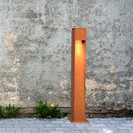 GARDD Pillar lamp cortenstaal 10x10x80cm (DxBxH) - Doika BV - Buitenverlichting - Gardd - GARDD-C1S-800