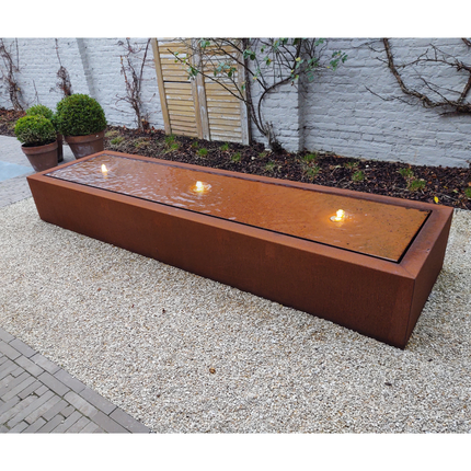 TaulaAC6 watertafel - 300x100x40cm 228kg - cortenstaal - Doika - Watertafel - Geroba - TaulaAC6