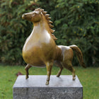 Thermobrass Paard groene hot patina 46x25x48cm (HxBxL) - Doika BV - Bronzen beeld - Thermobrass - 5410807911426 - B91142