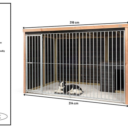 Voldux Hondenhok Bo 314 x 203 x 196 cm - Doika BV - Hondenkennel - Voldux - 8720569173213 - 8720569173213